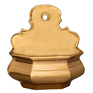 Fuente de Agua Bendita para Colgar en la Pared |   Porta Agua Bendecida Compacto de Latón para Iglesia y Hogar – DOUBLE VEE EXPORTS - Product Image 1