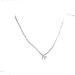 Collar con Colgante de Avión Minimalista de Plata 925 con Moissanita, Cadena de Eslabones Chapada, Joyería Unisex para Uso Diario, Calidad de Exportación - Product Image 2
