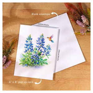 Carte pop-up 3D Colibris Floraux, Art de la découpe de papier origami, Cadeau de collection, Forme personnalisée, Impression offset, Origine Vietnam - Product Image 5