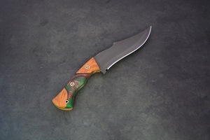 Handmade Stainless Steel <b>Clip</b> Point Bowie Knife 15 Inch Etched Blade Resin Handle Leather Sheath Camping Survival Outdoor Knife - Product Image 6