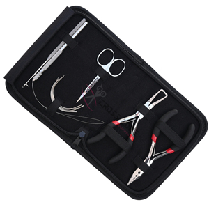 New Hair Extension <b>Tools</b> <b>Kit</b> with Precision Hair Extension Plier Precision Salon Hook Loop Extension Needles Installation <b>Tools</b> - Product Image 1