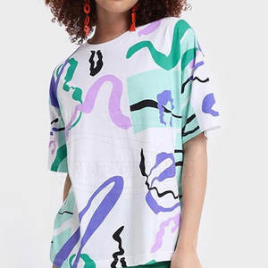 Camisetas de algodón para mujer para verano Loose Fit Ecológico Nuevo estilo Impresión por sublimación Ropa de calle - Product Image 1