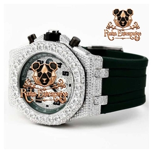 Modern <b>Mens</b> Wristwatch with a <b>Black</b> Band, Crystal-Set Case and Distinctive Hour Markers - Product Image 3