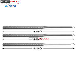 ชุดอุปกรณ์แคะหู Billeau Safe Ear Curettes 3 ชิ้น แบบมีห่วง ยืดหยุ่น แม่นยำ สำหรับการผ่าตัดหู เครื่องมือแพทย์สำหรับกำจัดขี้หู ใช้ในทางการแพทย์ ทนทาน - Product Image 2