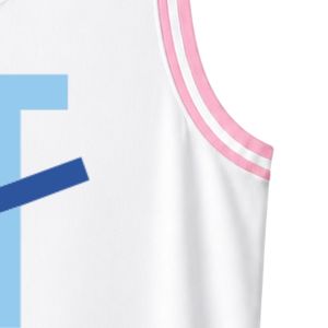 เสื้อกล้ามบาสเก็ตบอลผู้หญิงปักโลโก้ JJ สีขาว คอวี แขนกุด แต่งขอบตัดสี สำหรับฝึกซ้อมเป็นทีม - Product Image 4