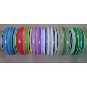 AYAANS CREATIONS Rainbow Acrylic Polished Slim Bangles with Tai Silver Plating for Women - Product Image 1