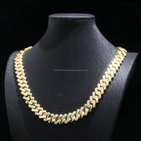 Cadena Cubana de Plata de Ley 925 con Diamantes de Moissanita Más Vendidos, Joyería Fina Chapada en Oro Amarillo Estilo Hip Hop para Boda
