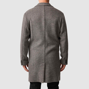 OEM Service Design Your Own Logo <b>Men's</b> Woolen Polyester/Wool Trench Coats High Quality Turn-down Collar Wool Coat - Product Image 4