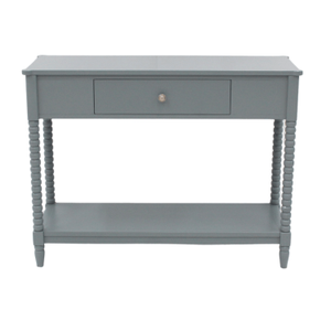 Mesa Consola de Madera Maciza Mindi Bobby Collection con Cajón, Acabado Gris, para Pasillo y Dormitorio - Product Image 3