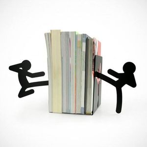 Lot de 2 serre-livres décoratifs noirs en bois, style moderne, pour la maison, le bureau et la bibliothèque – Organisation et décoration de bureau – Vente directe usine - Product Image 2