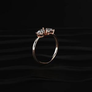 Bague tendance à double poire en diamant, 1,0 carat, diamant jaune de laboratoire, look élégant et unique, clarté VVS-VS, certifiée IGI - Product Image 5