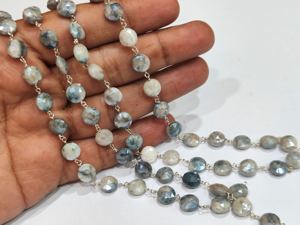 Natural Grey Silverite AB Coated Classic Link <b>Chain</b> 8mm Sold Per Foot - Product Image 1