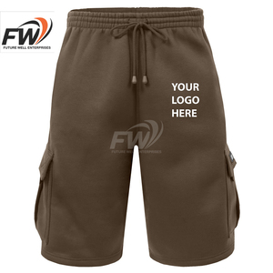 Shorts cargo pour hommes fabriqués en usine OEM, 12 poches, shorts de randonnée, coupe régulière, taille élastique, shorts cargo en coton pour hommes - Product Image 1