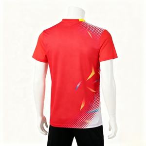 T-shirt pour homme en maille à manches courtes, doux, 100% polyester, imprimé par sublimation, motif personnalisé, logo, séchage rapide, respirant - Product Image 2