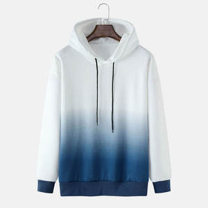 Sweat à capuche épais en molleton blanc 100 % coton avec poche, respirant, épaules tombantes, cordons de serrage, coupe oversize unisexe pour l'hiver - Product Image 1