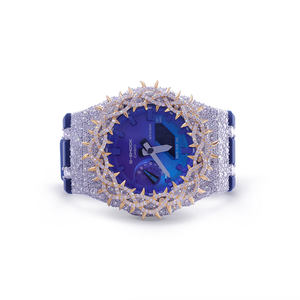 Reloj de Lujo Premium con Diamantes y Correa de Goma Estilo Half Throne, Pieza de Arte Atemporal con Caja Redonda, Unisex - Product Image 2