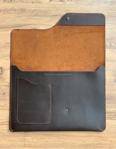 Stylish Durable Lightweight Protective Laptop Sleeve Wholesale Genuine Leather Slim Portable Design Extra Pocket for Travel - Product Image 6