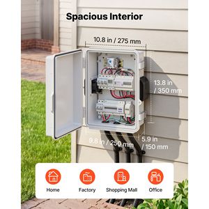"IP68 <b>Waterproof</b> ABS Outdoor <b>Electrical</b> Junction <b>Box</b> with Thermostat & Mounting Plate" - Product Image 2