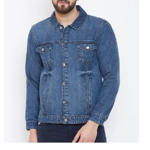 High Quality Factory Direct <b>Custom</b> <b>Denim</b> <b>Jacket</b> for Men Breathable Soft Cotton Fill Vintage Look Winter Casual Embroidery Front - Product Image 6