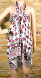 Sarong léger en coton imprimé à la main, paréo indien fait main, jupe de plage pour femme - Product Image 5