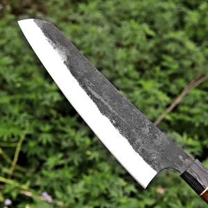 Couteau de chef de style japonais forgé à la main de haute qualité, lame en acier inoxydable, manche ergonomique en bois, finition brossée, couteaux de 8 à 9,9 pouces - Product Image 5
