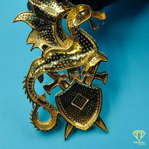 Pendentif dragon en argent 925 et moissanite de qualité supérieure pour homme et femme - Product Image 5