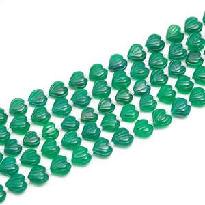 ลูกปัดหินออนิกซ์สีเขียวธรรมชาติแกะสลักรูปหัวใจขนาด 9-10 มม. ลูกปัดพลอยแกะสลักด้วยมือสำหรับทำเครื่องประดับ ลูกปัดออนิกซ์แกะสลักพลอย 8 นิ้ว - Product Image 5