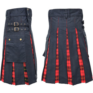 Kilt écossais utilitaire en coton hybride de qualité supérieure, plissé, motif tartan Wallace, pour tenue de fille - Product Image 4