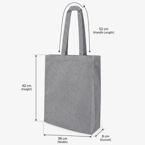 กระเป๋าผ้าแคนวาสรีไซเคิล 225 GSM ขนาด 38x42x8 ซม. มีช่องด้านใน ฐานกระเป๋ามีกั๊ก  รับทำโลโก้ตามสั่ง สำหรับงานโปรโมชั่น ช้อปปิ้ง ขายส่ง รับผลิตแบบ OEM - Product Image 2