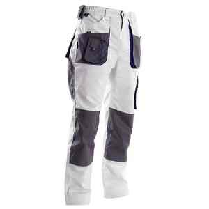 Pantalon de travail pour homme SUMROOS, construction légère et durable, pantalon de peintre en coton blanc, pantalon de travail pour homme, blanc - Product Image 6