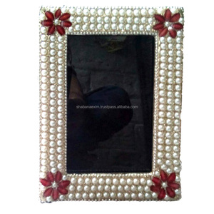 Elegante Espejo de Pared Rectangular con Cuentas de Laca y Brillo, Hecho a Mano, para Dormitorio, Tocador, Sala de Maquillaje, Arte Tradicional - Product Image 5