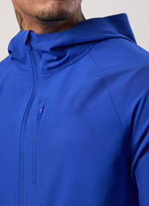 Men's Hooded Windbreaker <b>Jacket</b> Solid Color Zipper Closure Quick Dry Breathable Outdoor Wear Spring Autumn Polyester Material - Product Image 5