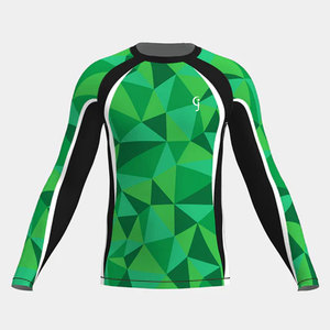 JUJITSU SPORTS Rashguard à manches longues pour homme, tissu doux, respirant, extensible, écologique, séchage rapide, adapté à la natation, au surf et aux activités sportives - Product Image 1