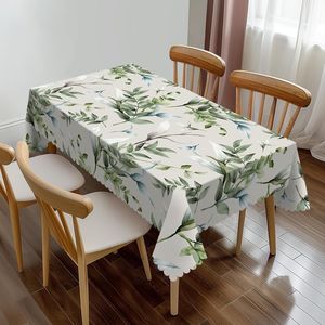 Luxury Green Leaf Watercolor <b>Tablecloth</b> <b>Rectangle</b> Summer Plant Design for Dining Restaurant Coverage Green Leaf Summer Plant - Product Image 3