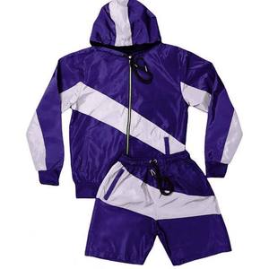 Windbreaker Custom Short <b>Set</b> Wholesale Fashion Men Summer <b>Set</b> full Sleeves Hoodie Matching Shorts - Product Image 3