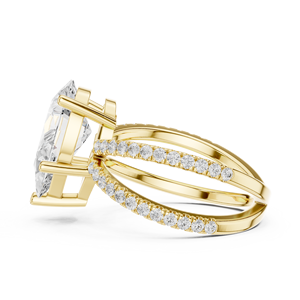 Anillo de Oro de 14K con Diamante Cultivado en Laboratorio de Corte Pera de 3.5 CT, Certificado IGI, VS1, Color E, para Boda, Compromiso o Aniversario - Product Image 4