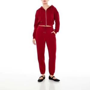 Ensemble de survêtement 2 pièces unisexe pour la maternité, style hiver automne, avec veste courte zippée imprimée et pantalon ample à cordon de serrage, coupe sportive longue - Product Image 1