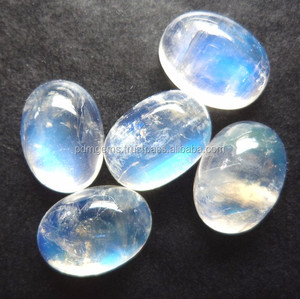 Azul llamativo fuego Arco Iris piedra lunar forma ovalada tamaño libre cabujón pulido venta al por mayor piedra lunar suelta para la fabricación de joyas piedra - Product Image 5