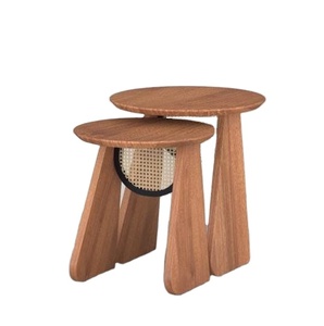 Mesa auxiliar de madera maciza Art Deco moderna, mesa de centro pequeña Simple para sala de estar, comedor, mesas laterales de madera hechas a mano para Diwali - Product Image 1