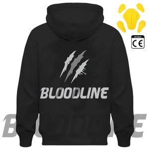 Sudadera con Capucha Negra BLOODLINE con Logotipo Estampado con Transferencia Térmica, Unisex, para Todas las Estaciones, Ropa de Protección - Product Image 1