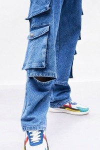 กางเกงยีนส์เดนิมคาร์โก้ผู้ชายแบบวินเทอร์วอช |   กางเกงอเนกประสงค์หลายกระเป๋า |   เสื้อผ้าสตรีทแวร์ทรงหลวมพรีเมียม ซักได้ ผลิตจากผ้าฝ้าย 100% - Product Image 2