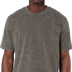 T-shirt délavé à l'acide pour homme, produit très demandé, décontracté et adapté à l'extérieur, disponible en plusieurs couleurs, respirant, OEM - Product Image 4