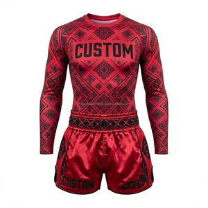 Conjunto de Shorts de Muay Thai de Satén Premium y Rashguard de Compresión, Diseño Personalizado, Uniforme de Entrenamiento de Kickboxing y Boxeo, Venta al Por Mayor OEM - Product Image 6