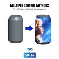 Écran LED personnalisé en couleur pleine, étanche IP65, taux de rafraîchissement élevé, animation, mur vidéo en forme de canette P1.86, service OEM ODM