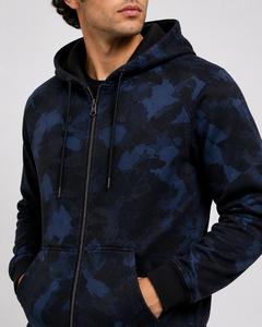 <b>Men's</b> Hooded <b>Zip</b>-<b>Up</b> Sweatshirt Solid Color Cotton <b>Fleece</b> Oversized Fit Autumn Winter Quick Dry Low MOQ <b>Men</b> Hoodie - Product Image 5