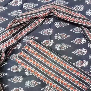 Material de algodón grueso estampado en bloque con dupatta de algodón, material para salwar kameez, traje de estilo indio-pakistaní para uso diario y de oficina. - Product Image 1