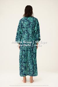 Robe kimono longue en soie à imprimé cachemire pour femme avec ceinture à nouer – Robe de plage et de piscine – Assortiment - Product Image 2