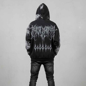 Nouveaux sweats à capuche tendance pour hommes, effet délavé, avec logo personnalisé, sweats à capuche délavés pour hommes, basiques décontractés et chauds, en coton mélangé, pour hommes - Product Image 3