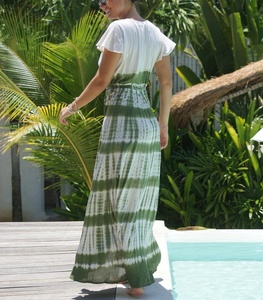 Resort Beach Fun Soft Rayon <b>Women</b> Wear Tie Dye Wrap Dress <b>Kimono</b> - Product Image 2