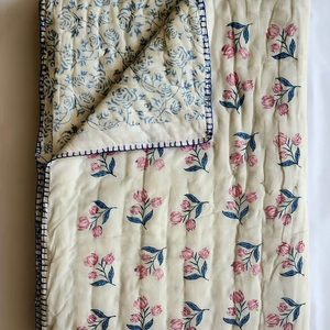 <b>Handmade</b> Eco-Friendly Anti-Bacteria Kingsize Cotton <b>Quilt</b> Set for Wedding Home & Hotel Use - Product Image 1